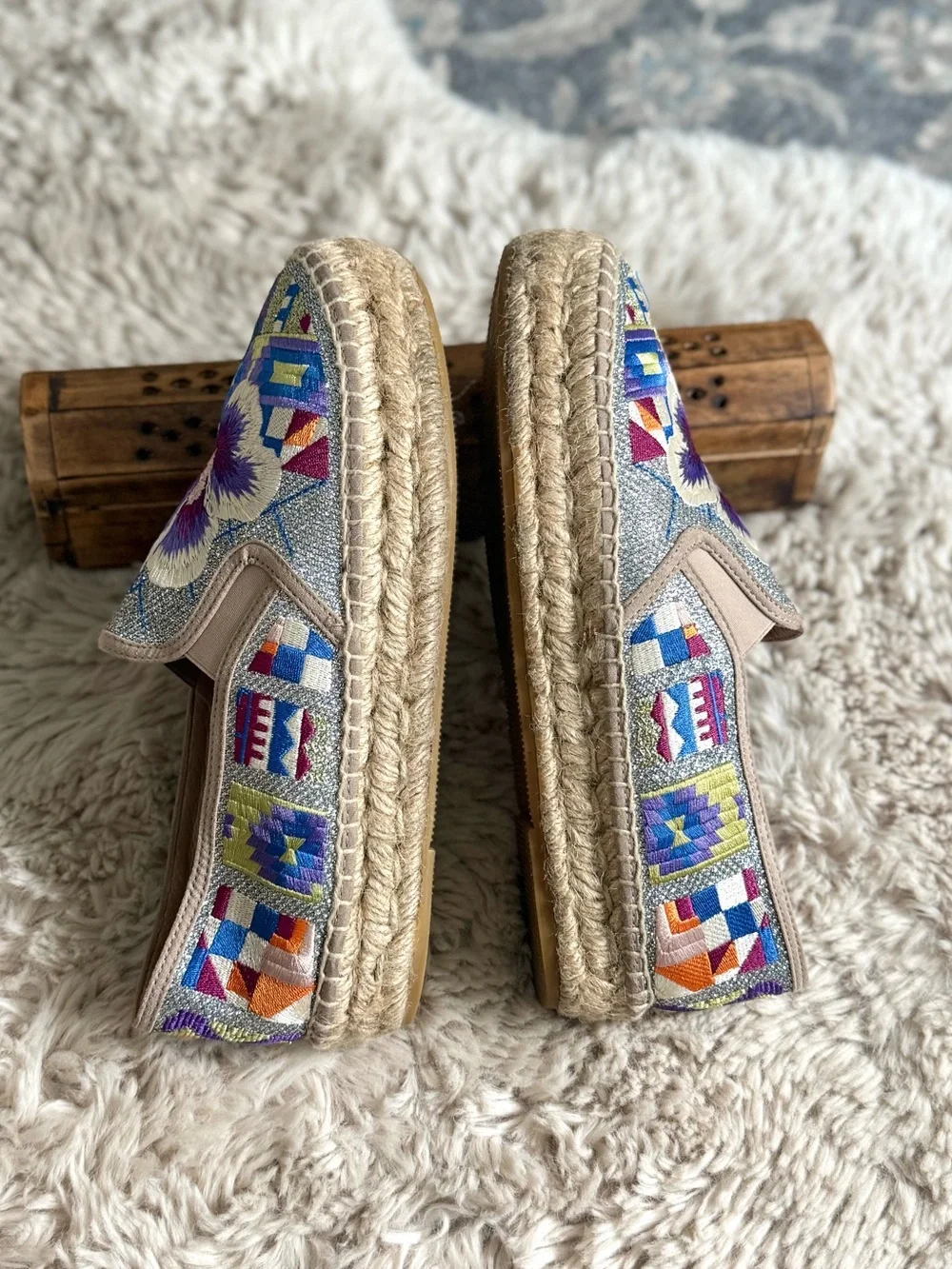 Johnny Was Madrid Embroidered Espadrille Multi side 40 US 9